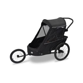 WIKE PREMIUM Double Suspension - Black odpružený vozík za kolo 3v1 s bočním větráním - 1