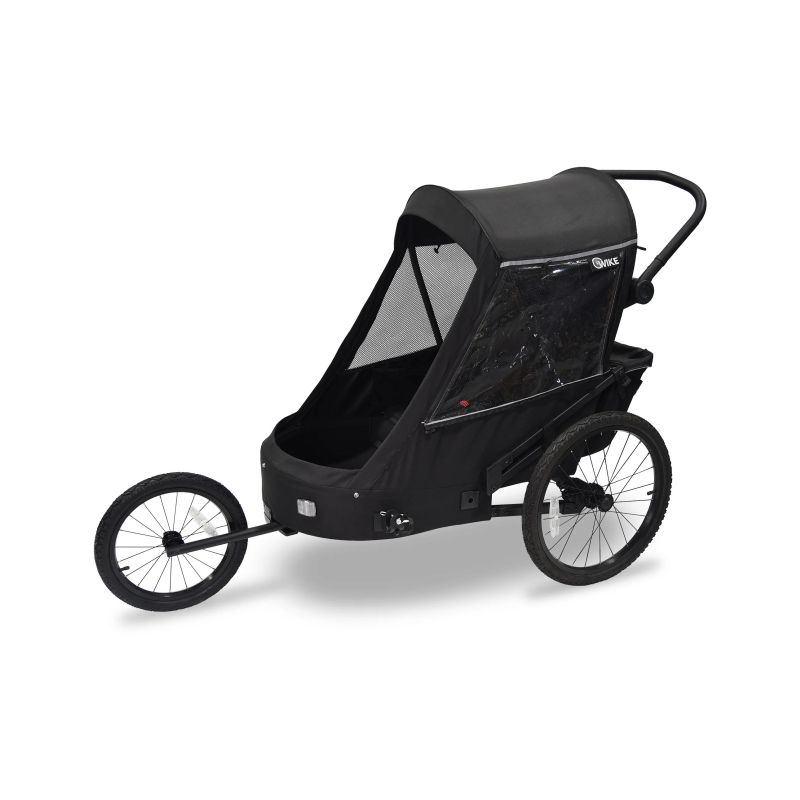WIKE PREMIUM Double Suspension - Black odpružený vozík za kolo 3v1 s bočním větráním - 1
